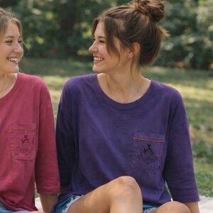 Vintage Victoria’s Secret Gold Label Pocket Tee Purple Oversized M